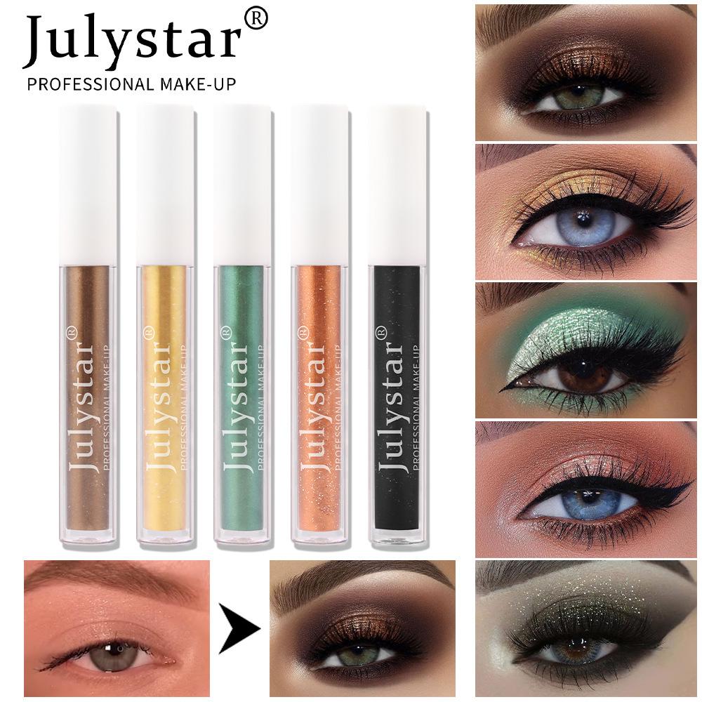 Julystar Ten Colors Pearlescent Matte Liquid Eyeshadow Makeup Bright Streamer Eyeshadow Set