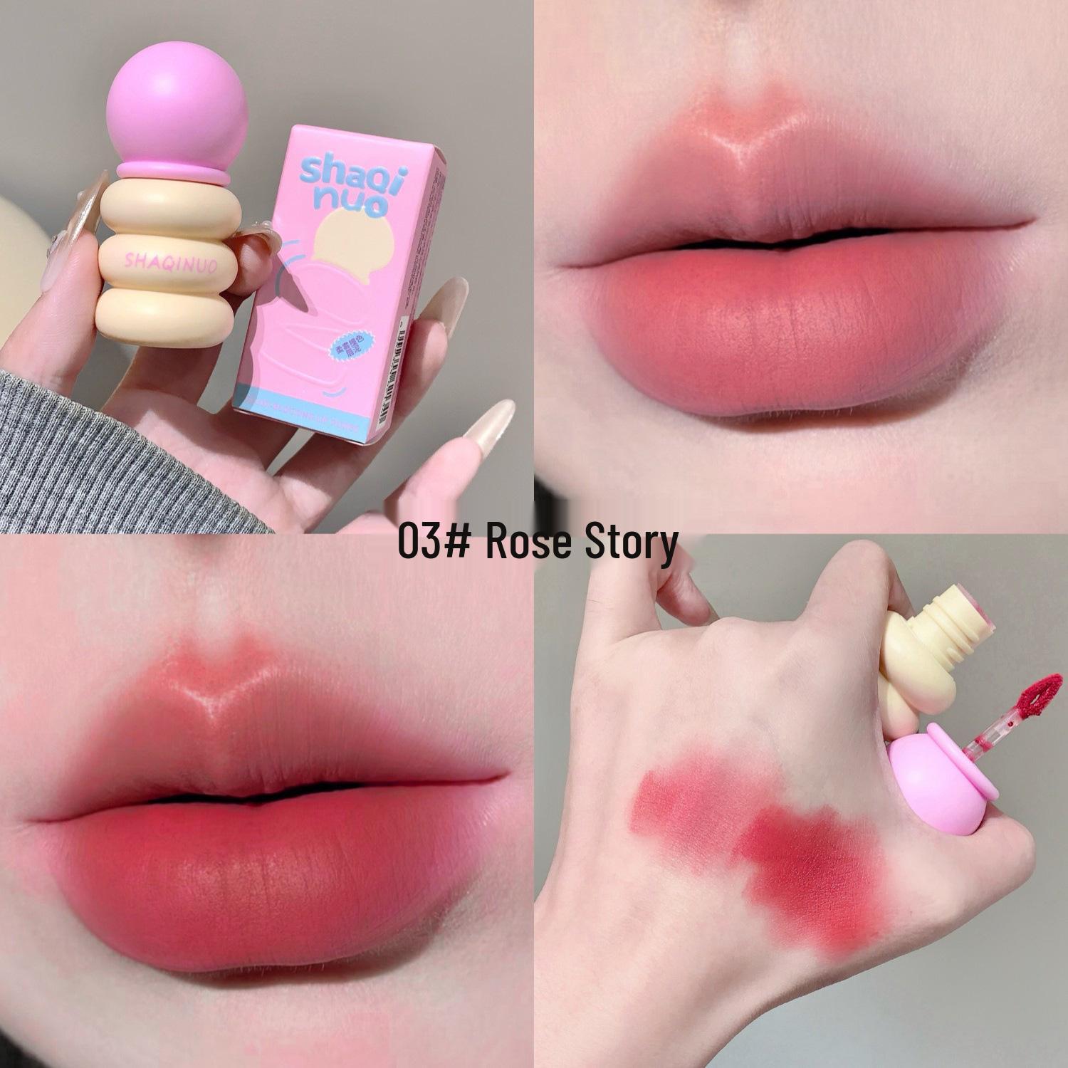 SHAQINUO Velvet Matte Color Block Lip Glaze: Long-Lasting, Non-Transfer, Youthful Look Lipstick