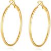 4 Pairs Silver Gold Hoop Earrings for Women | 14K Gold Plated Hoop Earrings Set Hypoallergenic Earring Lightweight Dangle Earrings Set