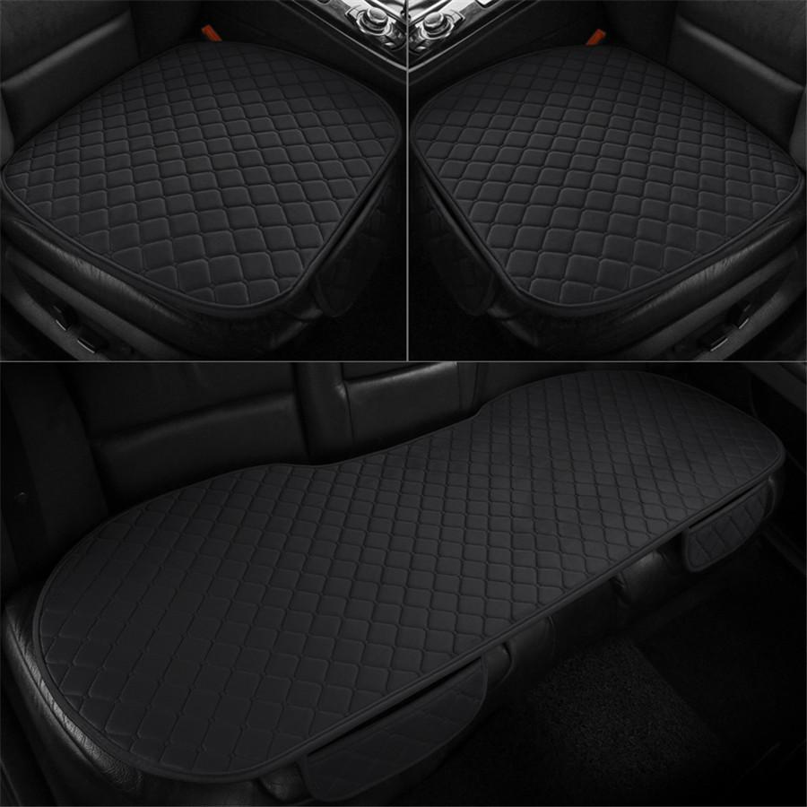 3 шт. Зимние теплые передние и задние чехлы на автомобильные сиденья, универсальные короткие плюшевые подушки