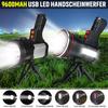 Black&Red USB LED Flashlight Searching Torches Night Light 6000LM Super Bright Powerful Lamp Hand Camping Lantern Rechargeable Battery