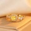 Slightly Inlaid Zircon Full of Diamonds Elegant Luxury Opening Light Luxury Temperament Versatile High Sense Elegant Sweet Sugar Cube Ring