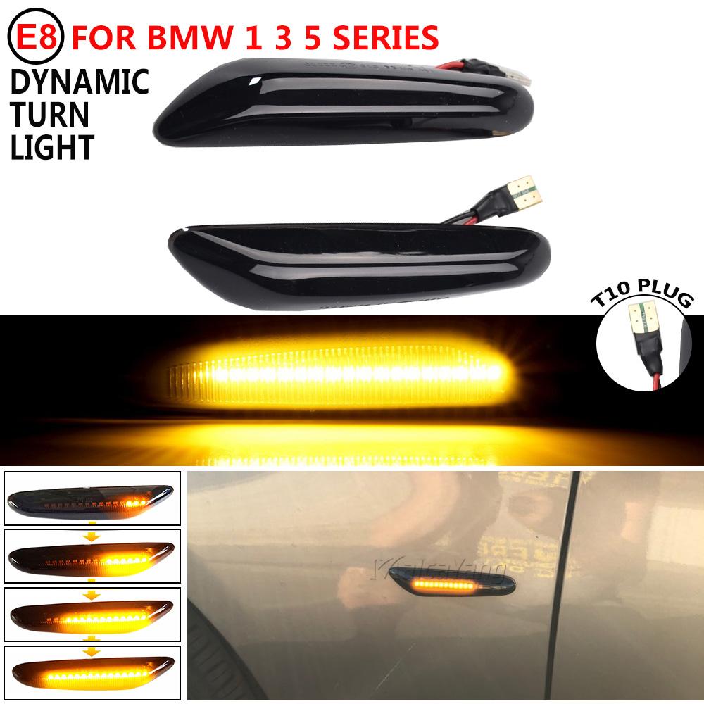 Een paar dynamische vloeiende LED-richtingaanwijzers met zijmarkeringslicht voor BMW E46 E60 E61 E90 E91 E81 E87 E82 E88 E83 E84 E92 E93 X3