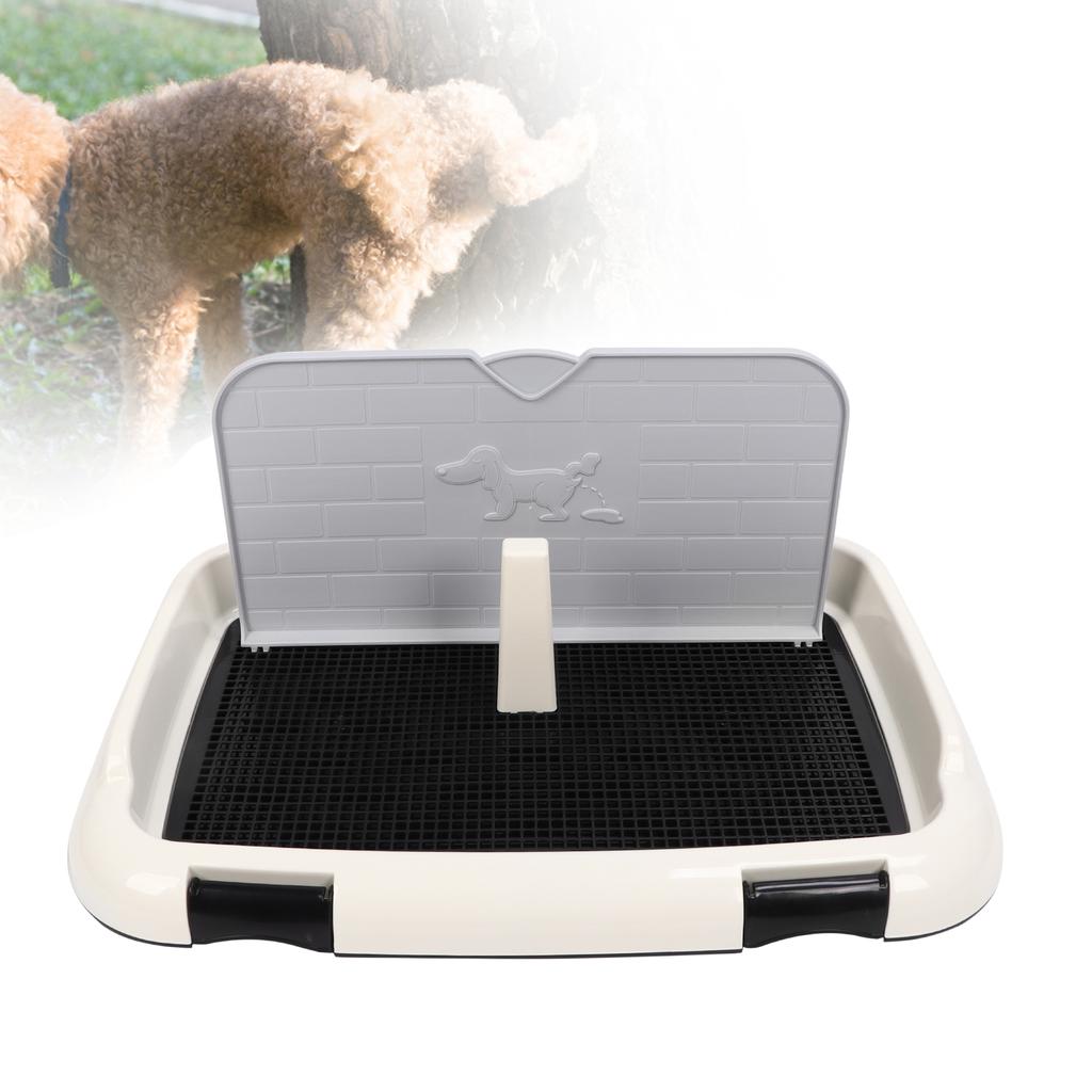 Dog Potty Tray Indoor Puppy Pee Pad Holder Pet Potty with Wall Cover for Small and Medium Size DogsBlack