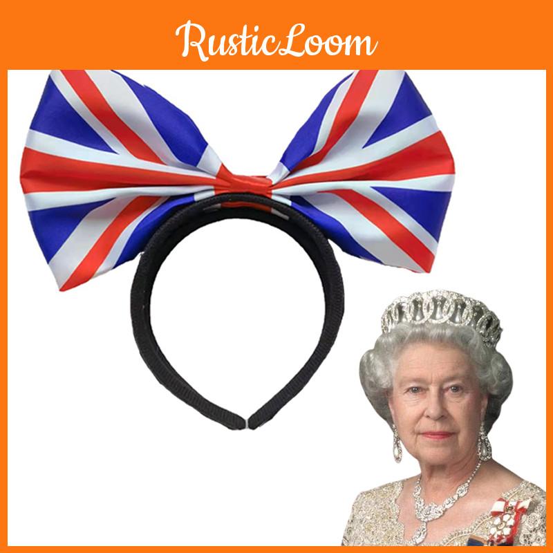 Stylish Union Jack Hairband Alice Headband With Large Bow Tie For Men And Women Platinum Jubilee