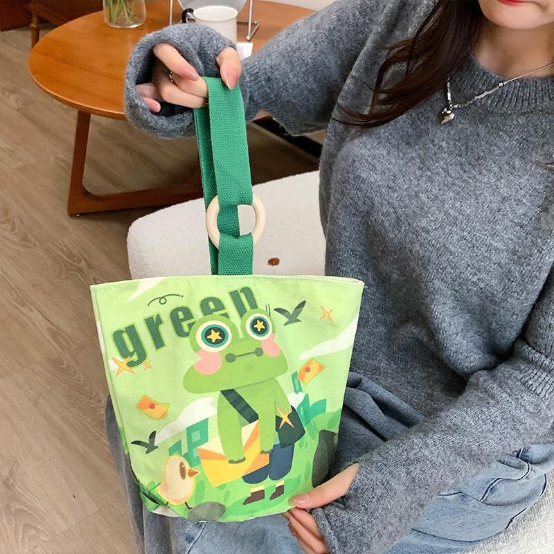 Холщовая сумка-тоут FuMaide Лягушка Почтальон