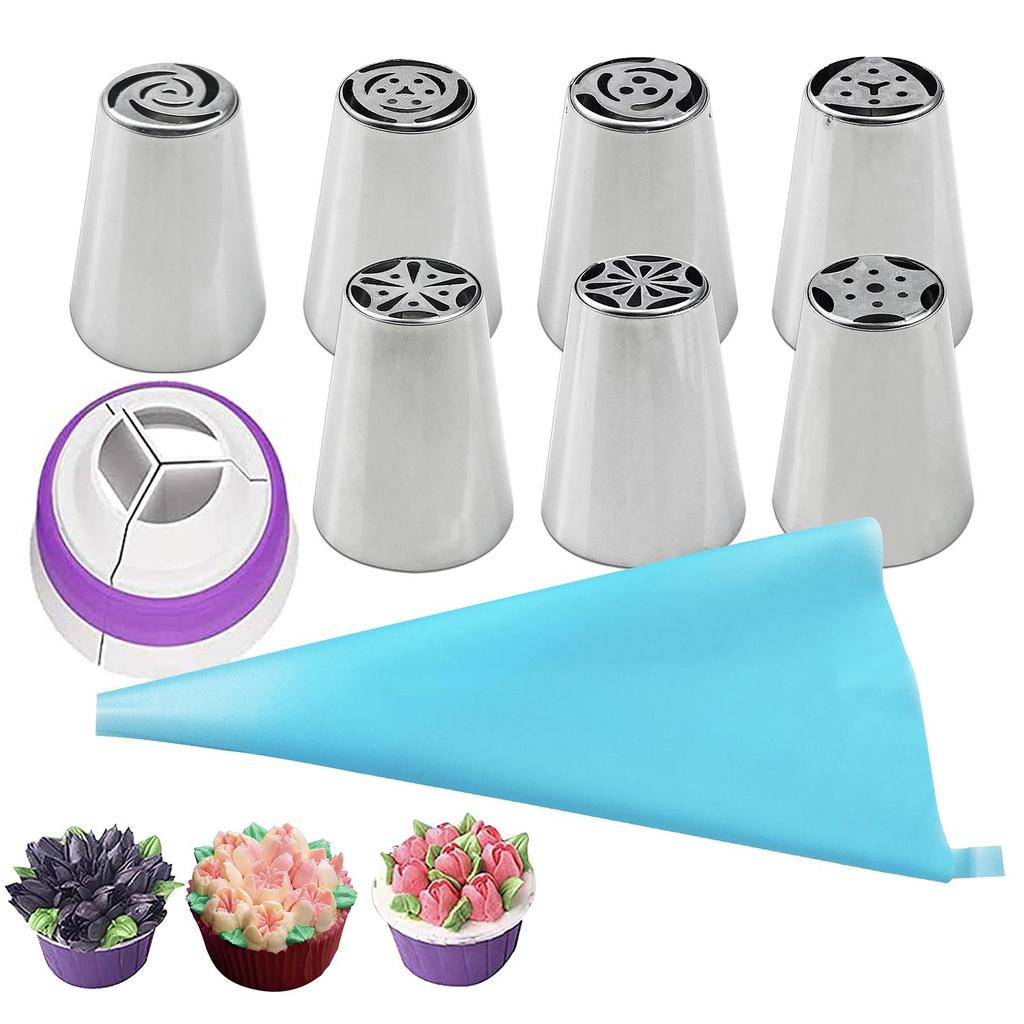 Stainless Steel Russian Piping Tips DIY Piping Tips Set Cupcake Decorating Kit Icing Piping Nozzle for Cookie Cupcake