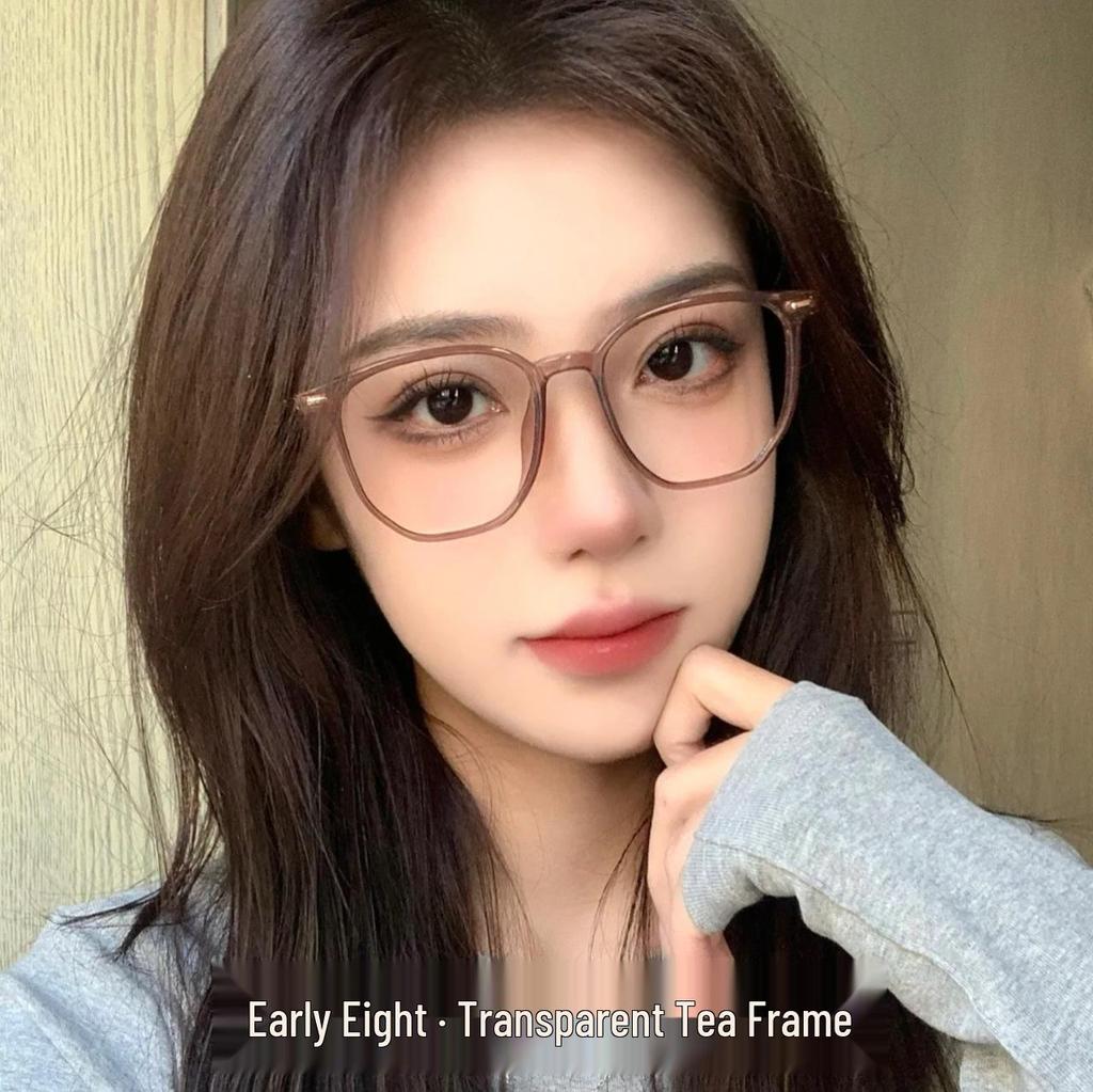 Danyang Women's TR90 Transparent Tea Frame Ultralight Retro Glasses T01250