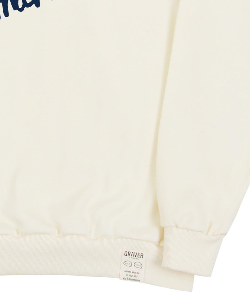 GRAVER [Unisex] Drawing Logo Smile Sweatshirt_Cream