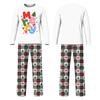 Family Matching Christmas Print Loungewear Set Neck Long Sleeve and Long Pants