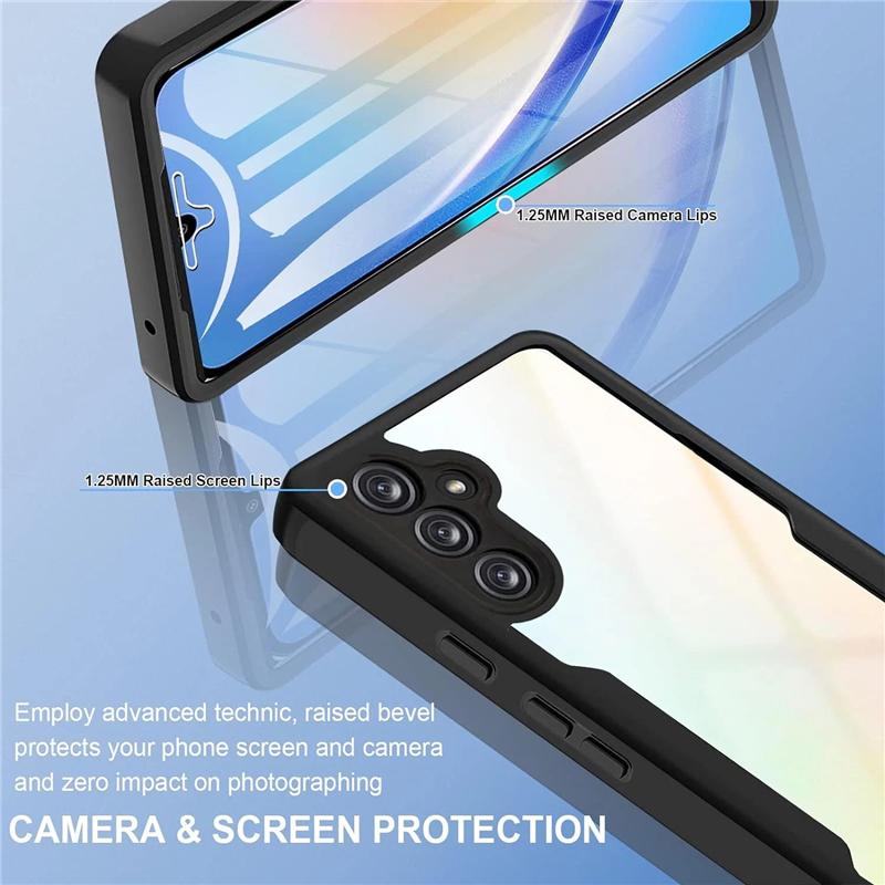 Candy Color Frame 360 ​​Doppelhülle für Samsung Galaxy A05S A15 A25 A35 A55 A04S A14 A24 A34 A54 A33 A53 A73 5G S23 S24 Ultra Plus Weiche Vorderseite Rückseite