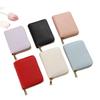Women's Solid Color Accordion Card Holder - Lychee Pattern, Large Capacity, Multi-Card Slot, Simple Coin Purse Trend