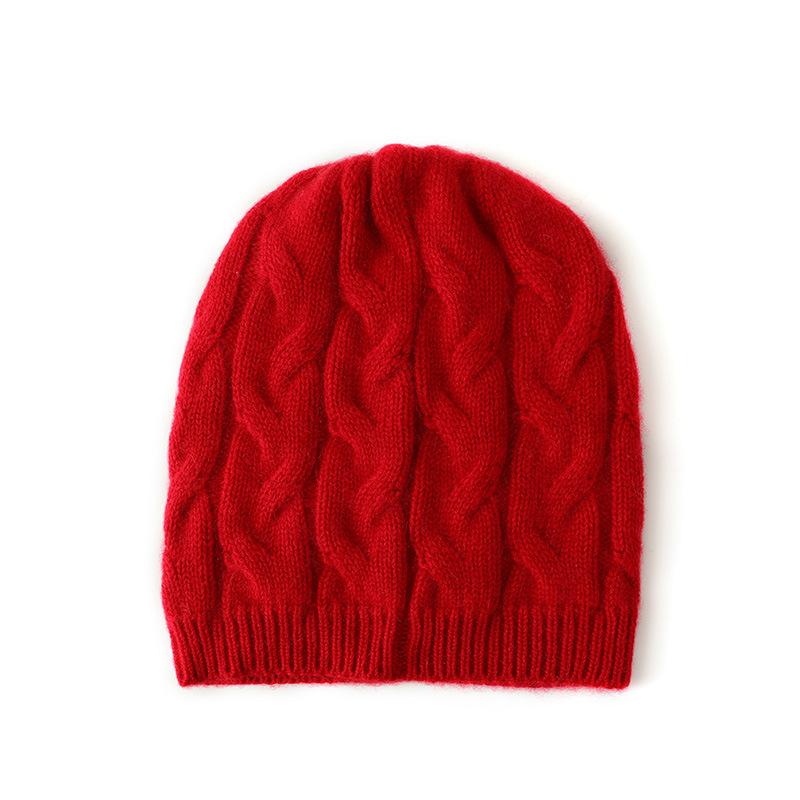 

Cashmere Autumn and Winter New Women s Thick Thread Large Cable Thick Thick Warm Casual Fashion Ear Protection Baotou Knitted Hat one size