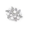 Brooch Diamond Flower Pearl Alloy Fashion for Exquisite Present Cloth DecorationsSilver