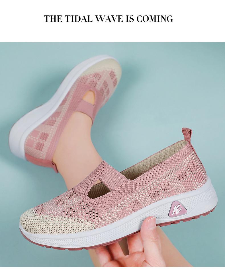 Women's Versatile Slip-On Breathable Fly-knit Mesh Shoes, Soft Sole, Casual Comfort for Everyday Wear