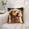 1Pc Smiling Golden Retriever Printed Throw Pillow Cover,Suitable For Sofa,Bedroom,Living Room,A Heartwarming Gift For Dog Lovers
