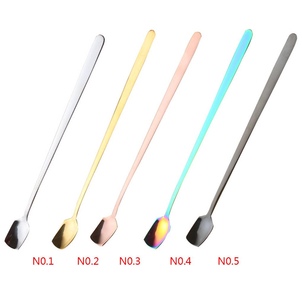 Ice Cream Tea Spoons Stainless Steel Long Handle Scoops Coffee Teaspoon