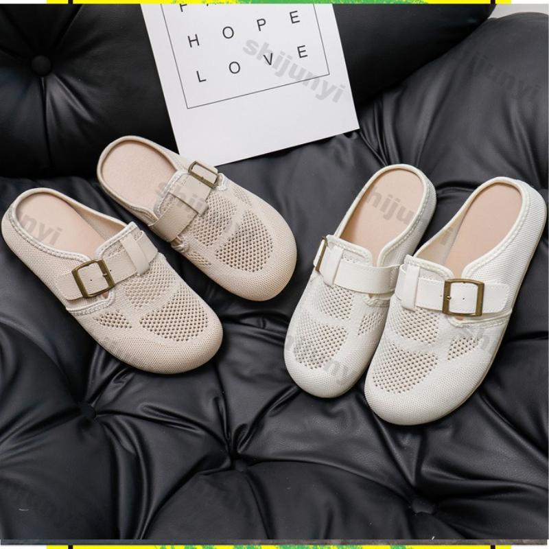 Women Shoes 2025 Summer New Fashion Comfortable Soft Sole Half Drag Shoes Outdoor Breathable Mesh Hollow Non Slip Womens Sandals