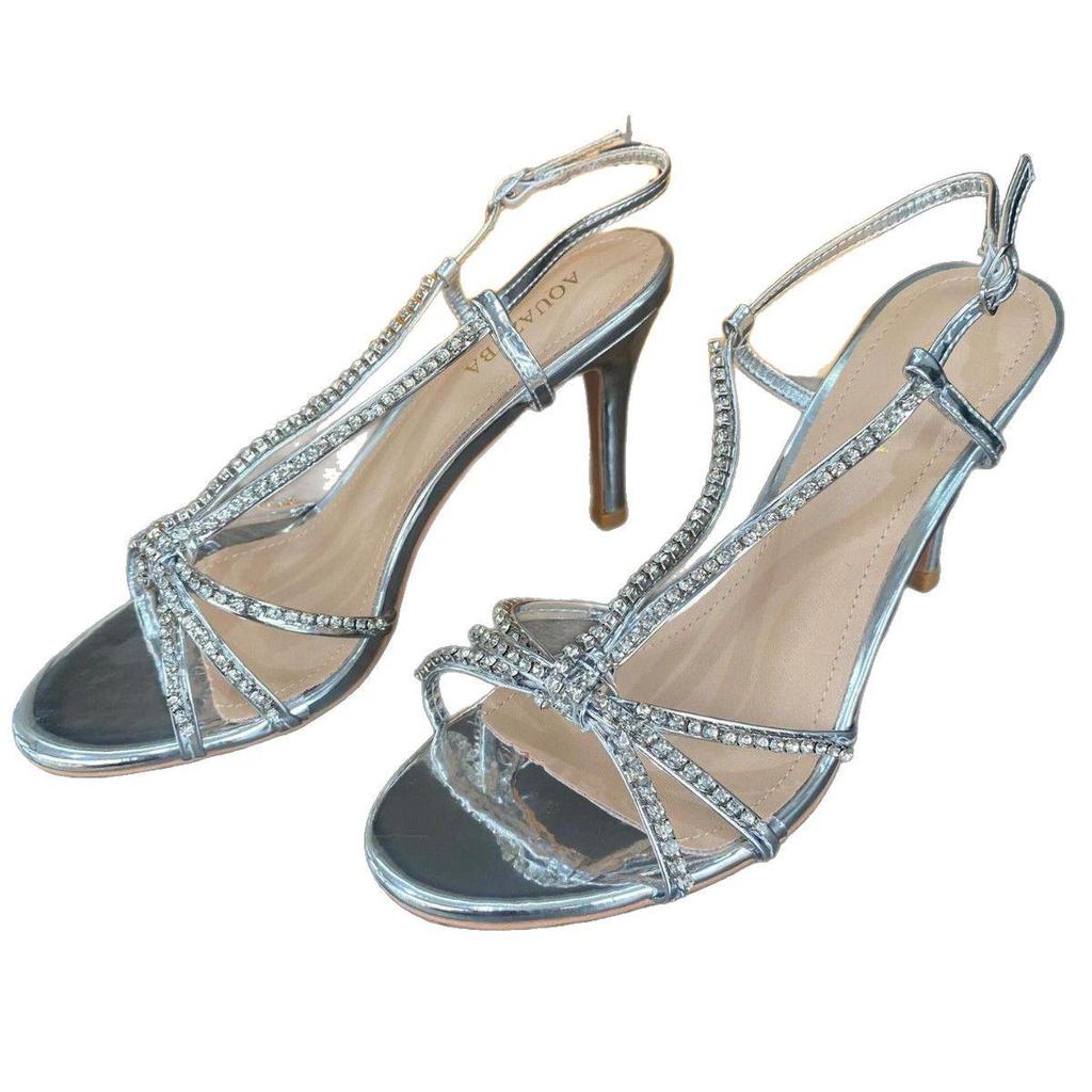 2025 Summer Women's Open Toe Stiletto Sandals: Silver Rhinestone Chain, Fairy Style, Thin Strap High Heels