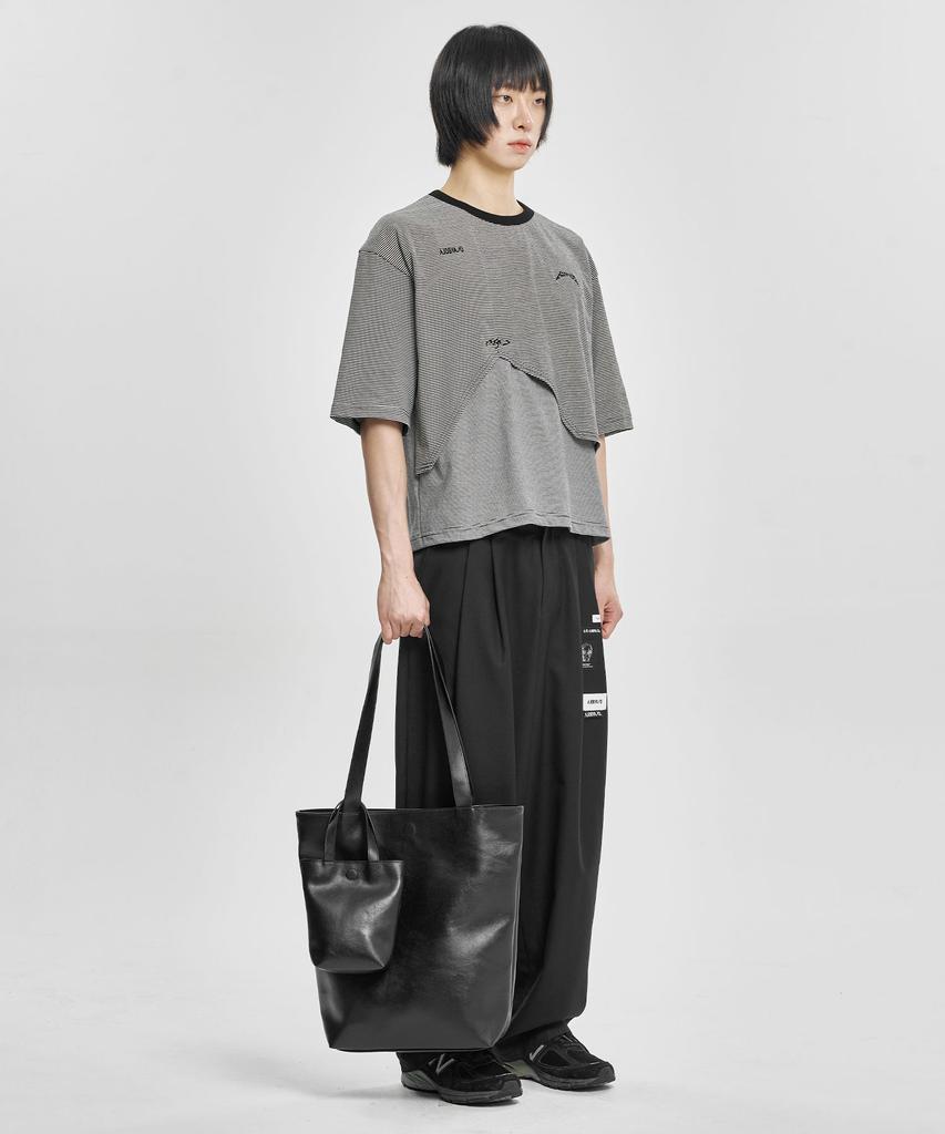 Ajobyajo Vegan Leather Dual Tote Bag [Black]