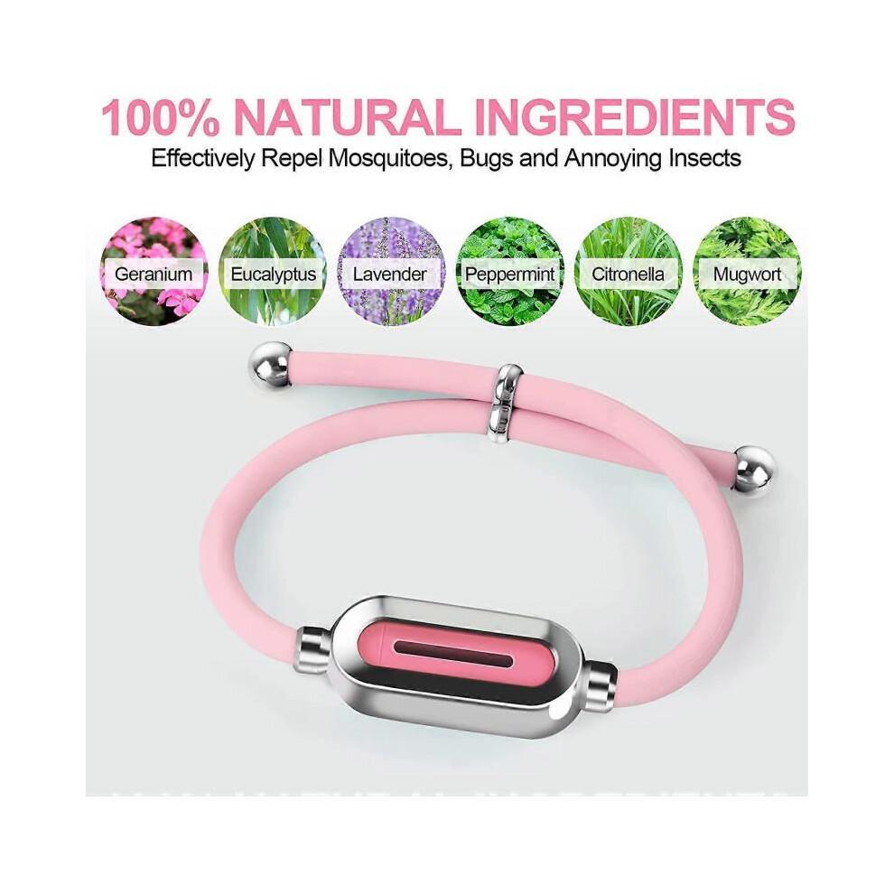 Mosquito Repellent Wristband, Silicone Mosquito Repellent Band for Adults and Kids, Waterproof Insect Repellent Wristband with 4 Replacement Cores