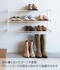 Yamazaki Jitsugyo [Gypsum Board Tweezers and Wood Screws Included] Compatible with Gypsum Board Walls, Wall Shoe Rack, 3 Tiers, White, Approx. W67.3