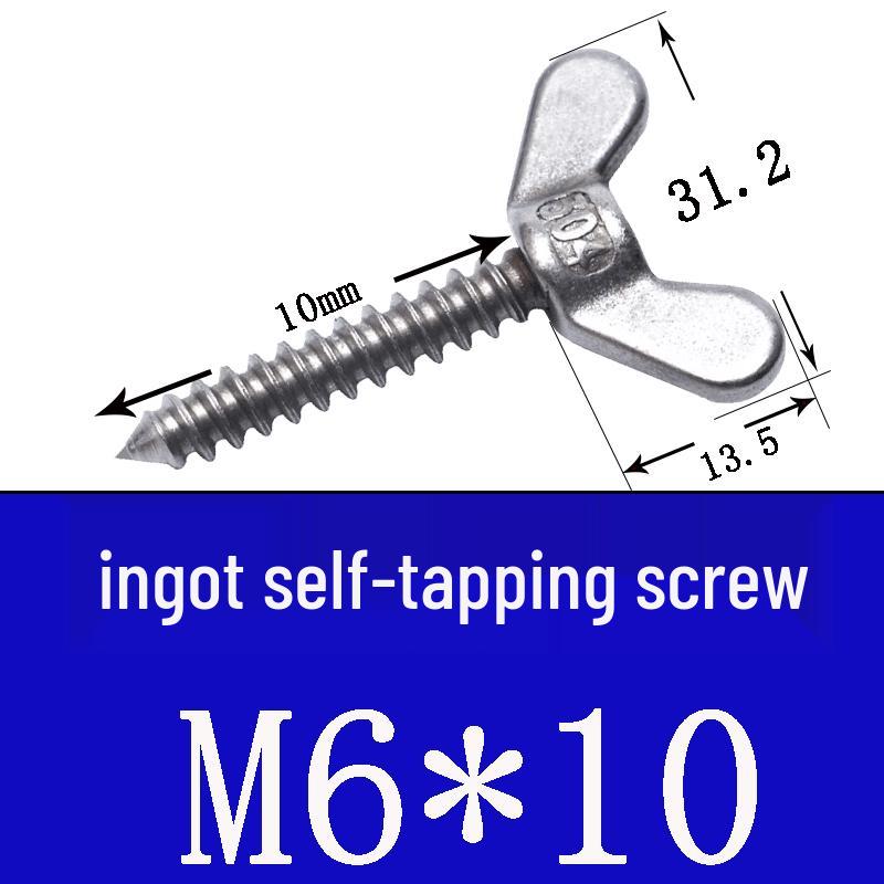 Stainless Steel 304 Eye Bolt, Self-Tapping Screw Eyelet, Butterfly Hand-Tight Self-Sheep Horn Nails