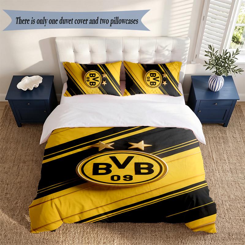 BVB 3‑Piece Bedding Set Soft Microfiber Duvet Cover Pillowcases Comfortable Bed Linen for Bedroom Decoration