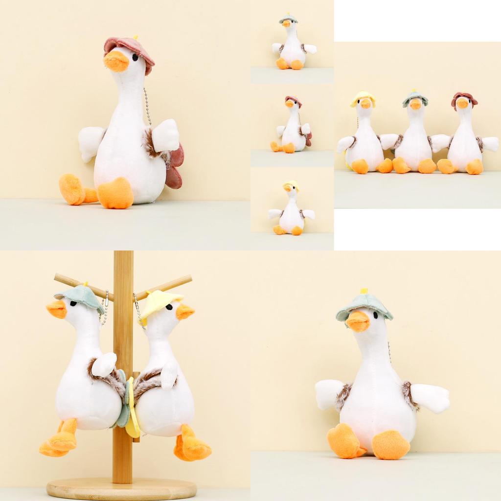 Cute White Goose Plush Toy Keychain Cartoon Duck Doll Backpack Accessory