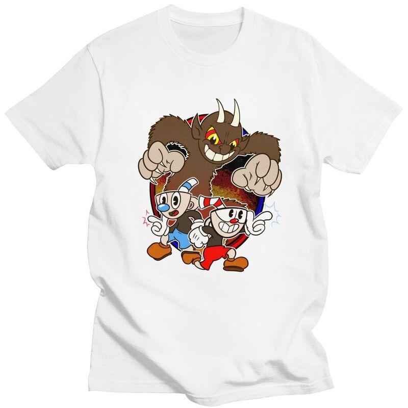 Custom Hot Game Cuphead T Shirts for Men 100 Cotton Tees Tshirts Tshirt