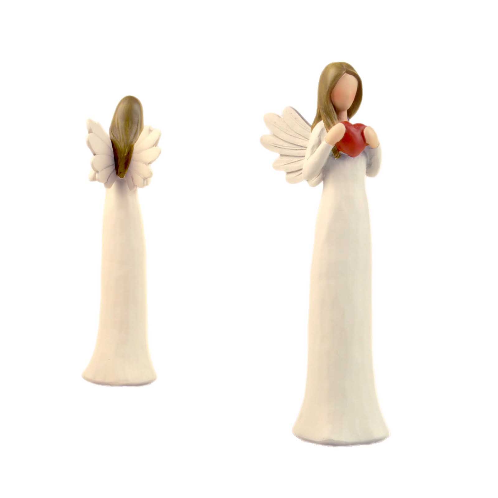 Resin Figurine Cream Statues Holding Heart Hand Painted For Home Decoration Best Gifts For Your Mother Sister