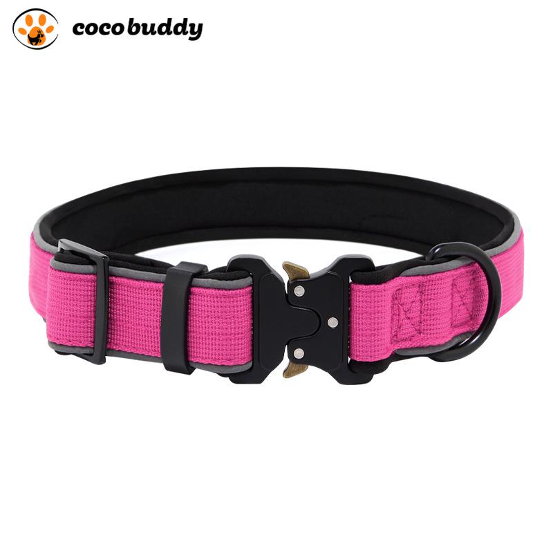 Reflective Tactical Dog Collar, Adjustable Neckband for Small to Large Dogs - Budala Duo
