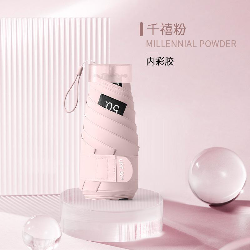 Mini 50% Umbrella, Small Sunscreen, Uv Protection, Ultra-Light Umbrella, Folding Umbrella, Advanced Weather And Rain Parasol