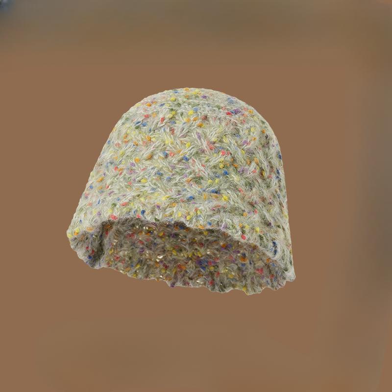 

Plush hat women s winter face-showing small knitted fisherman hat to warm and ear-protecting imitation rabbit woolen hat to prevent cold furry hat