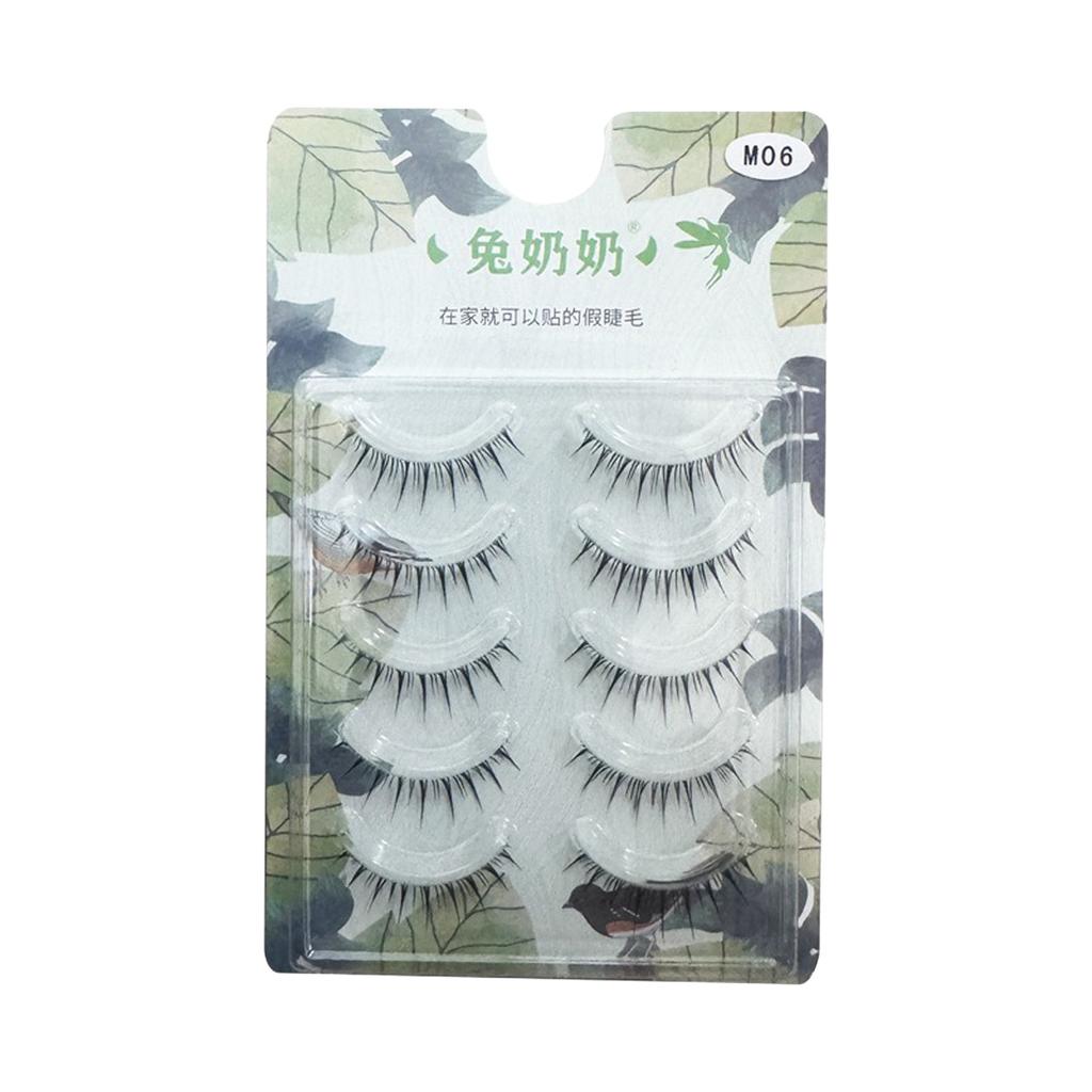 5pair Sectional False Eyelashes Natural Soft Fiber Lashes for Daily and Stage Makeup