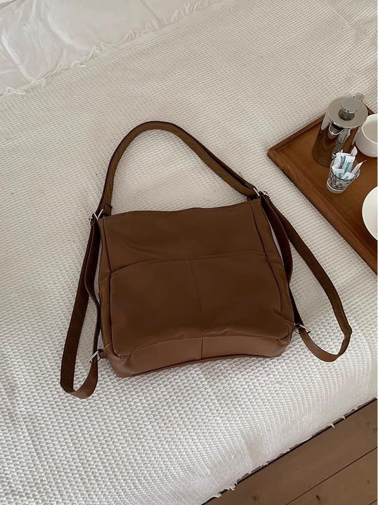 Spring 2025 Women's Large Capacity Leather Tote: Versatile Handbag, Backpack & Crossbody