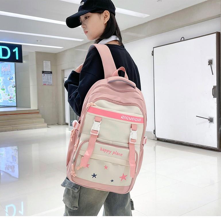 Large Capacity, High Value, Simple Color Contrast, Versatile Schoolbag, Junior High School Student, High School Student, College Student