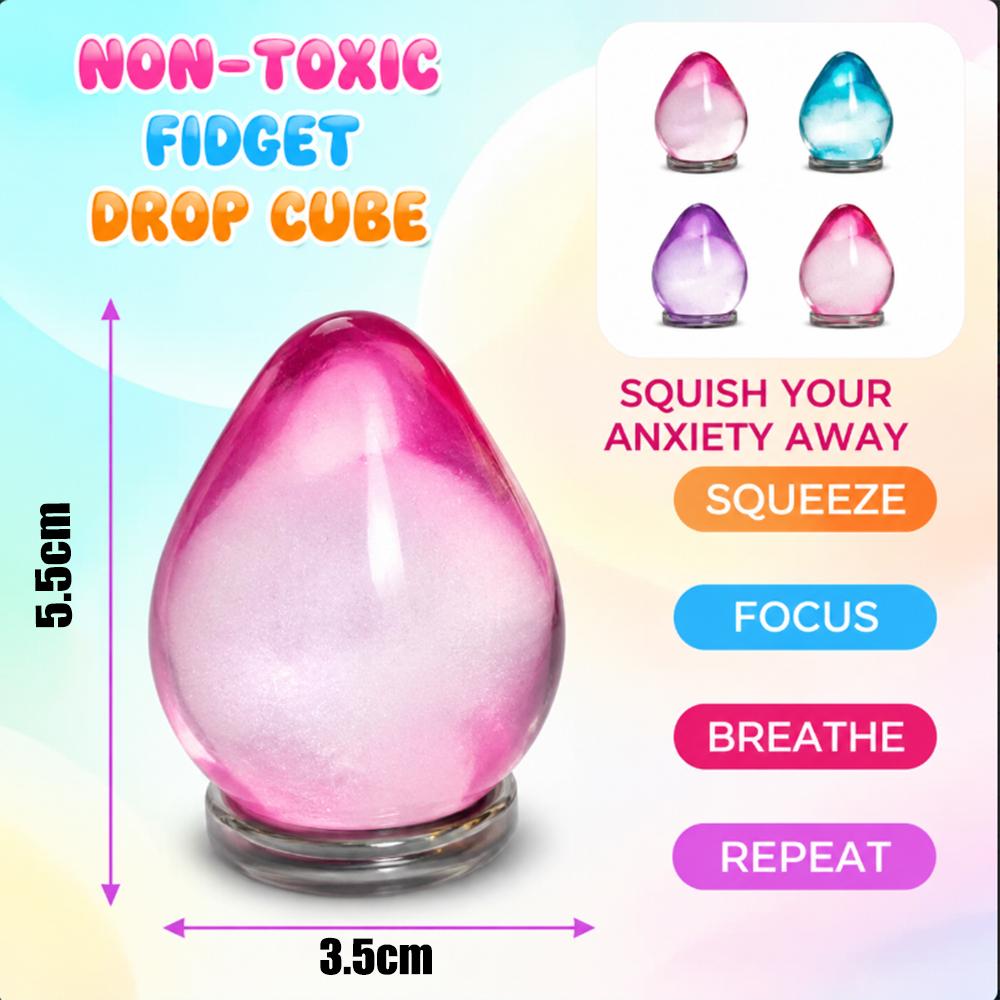 Fidget Toys Squishy Drop, Stress Cube Squishies Anxiety Stress Relief Ice Squishy Stress Cube-Drop Malt Sugar Balls Sensory Ball