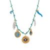 Collar de Perlas de Dopamina en Forma de Corazón con Colgante de Estrella de Mar Multicolor en Acero Inoxidable.