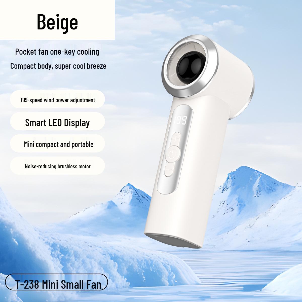 T238 Portable High-Speed Mini Handheld USB Fan - Silent Cooling Turbine Design 113*43*38MM