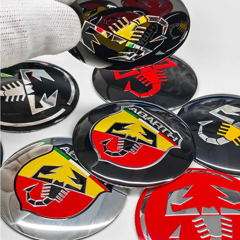 4pcs 56mm 60mm 65mm Car Wheel Center Emblem Hub Caps Stickers For 500 Punto Abarth Stilo Palio Bravo Doblo Aegea Strada