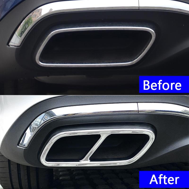 Car Tail Throat Exhaust Pipe Muffler Tip Cover Trim Sticker For Mercedes Benz C Class W206 2022+Auto Exterior