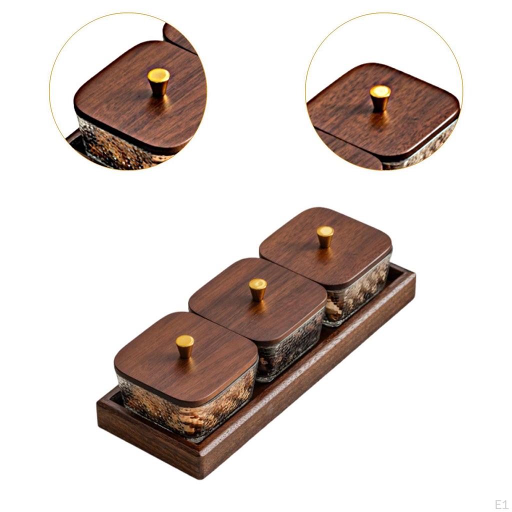 Divided Serving Tray Fruit Snack Food Storage Box Luxury Practical Nut Dish with Lid for Party