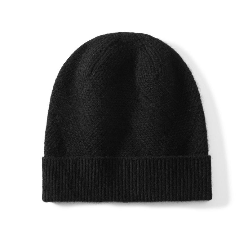 Women's 100% Pure Cashmere Twill Knit Hat - Warm, Stylish Cold Protection for Autumn/Winter