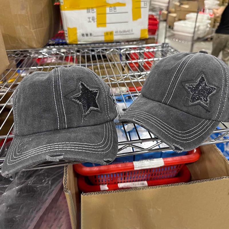 High Ponytail Baseball Cap For Women Snapback Hat Bone Hip Hop Adjustable Distressed Star Dad Hats Casquettes Female