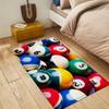 1pc Plush Flannel Billiard Ball Door Mat - Non-Slip, Absorbent, Machine Washable for Kitchen, Living Room, Bedroom, Laundry & Ba