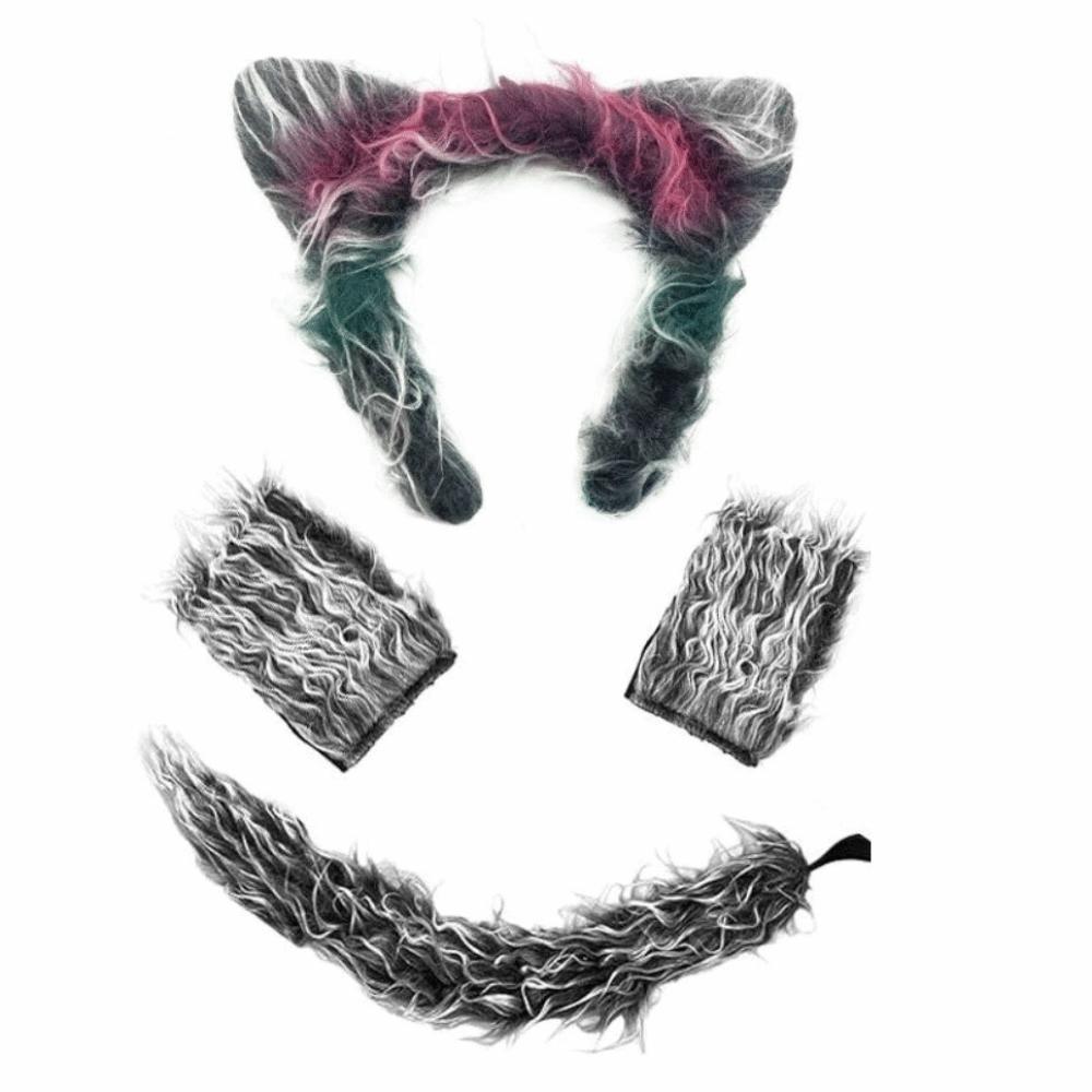 4pcs/set Exquisite Wolf Ear Headband Furry Animal Cosplay Outfit Stage Performance