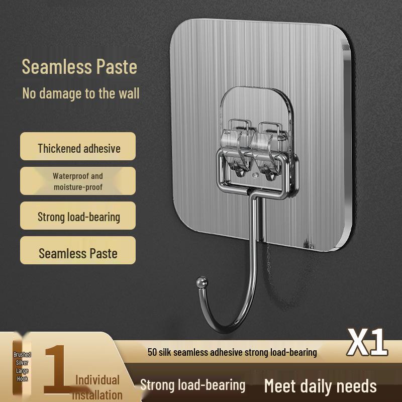 Transparent No-Trace Adhesive Wall Hooks - Strong Load-Bearing, No-Punch Installation