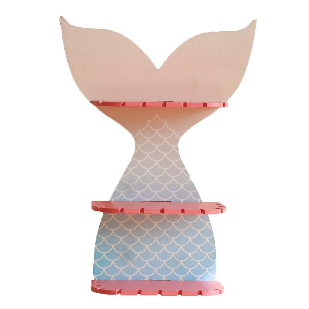

Wooden Mermaid Tail Floating Wall Shelf Colorful Aromatherapy Storage Stand Farmhouse розовый
