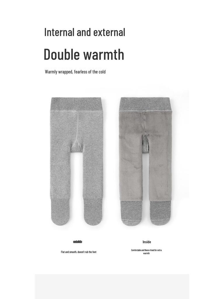 Fleece-Lined Winter Tights for Toddlers & Kids: Thickened Warm Girls' One-Piece Socks